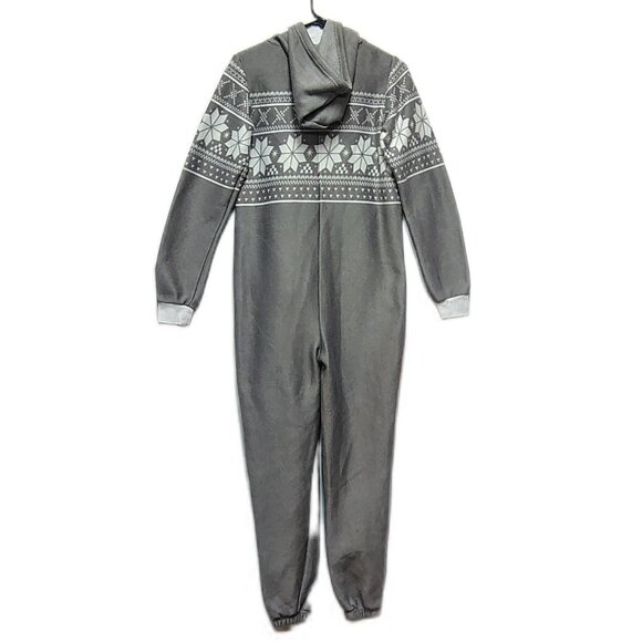 Frankie & Johnny Womens Onesie Winter Pajamas Small Hooded Front Zip - Cozycore - Picture 2 of 5